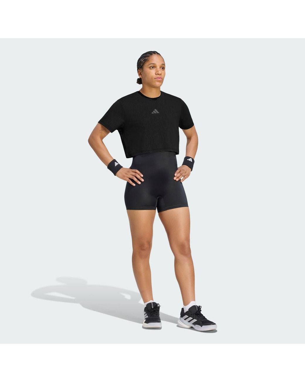 Adidas Black Tennis Climacool Lace Crop T-Shirt Pro