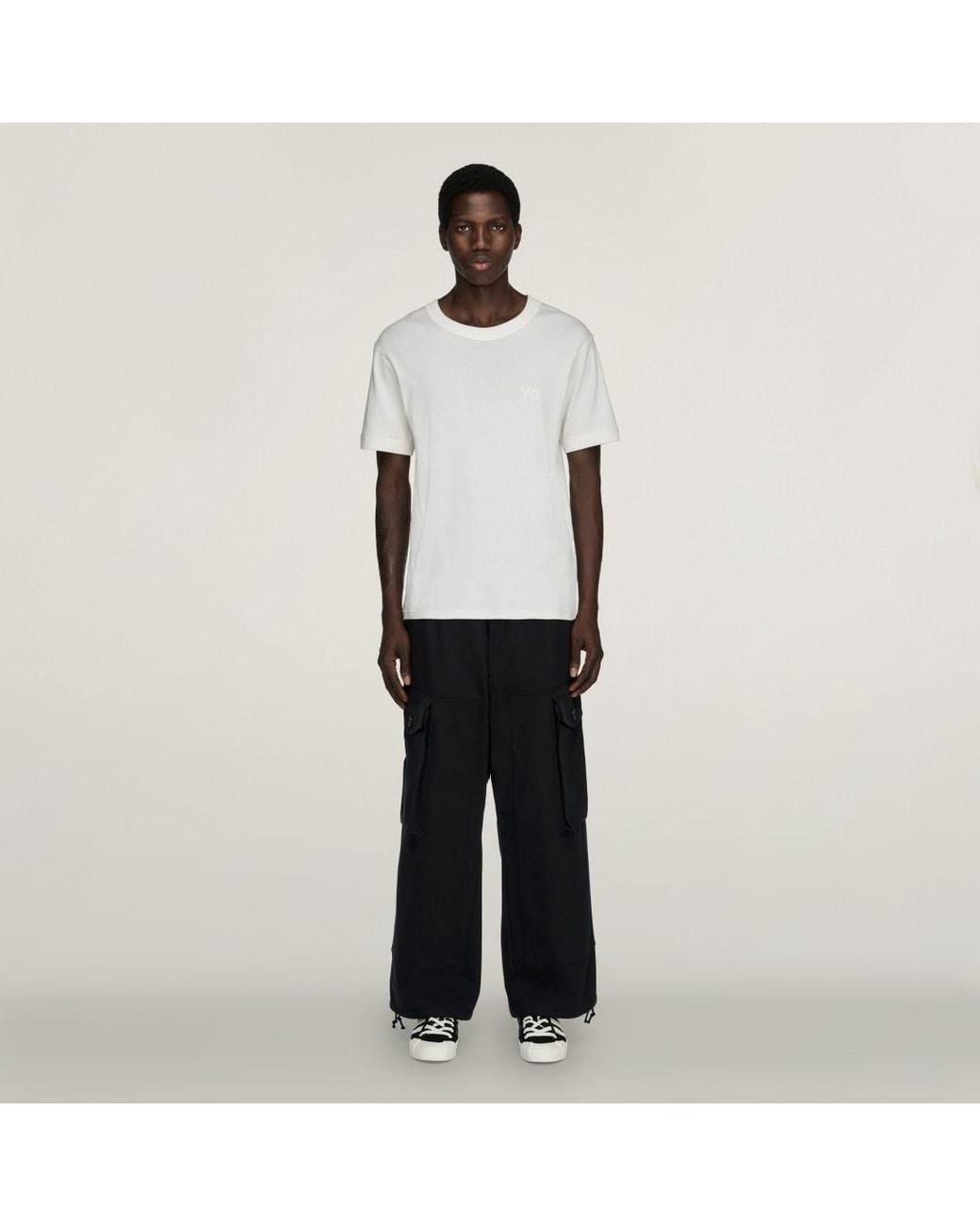 Adidas White Y-3 Twill Trousers for men