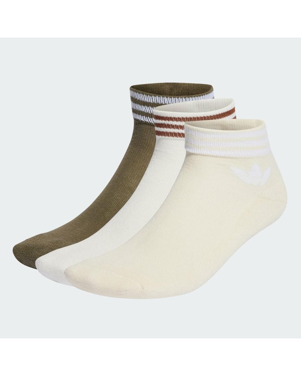 Adidas Natural Island Club Trefoil Ankle Socks 3 Pairs