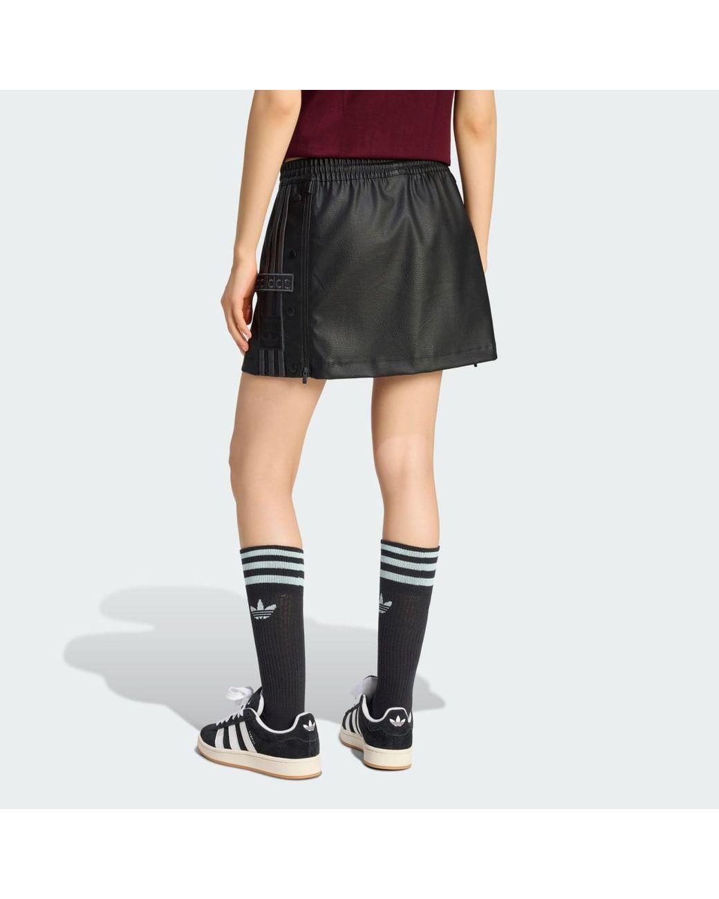 Adidas Originals Black Adidas Pleather Adibreak Skirt/ Utility
