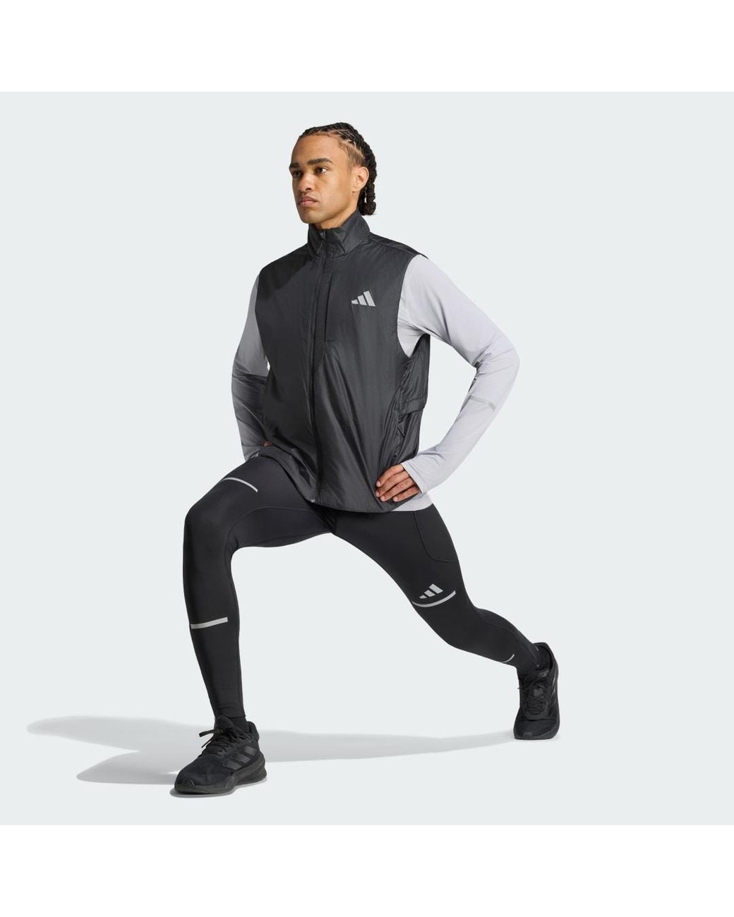 Adidas Black Adi365 Running Warm Vest for men