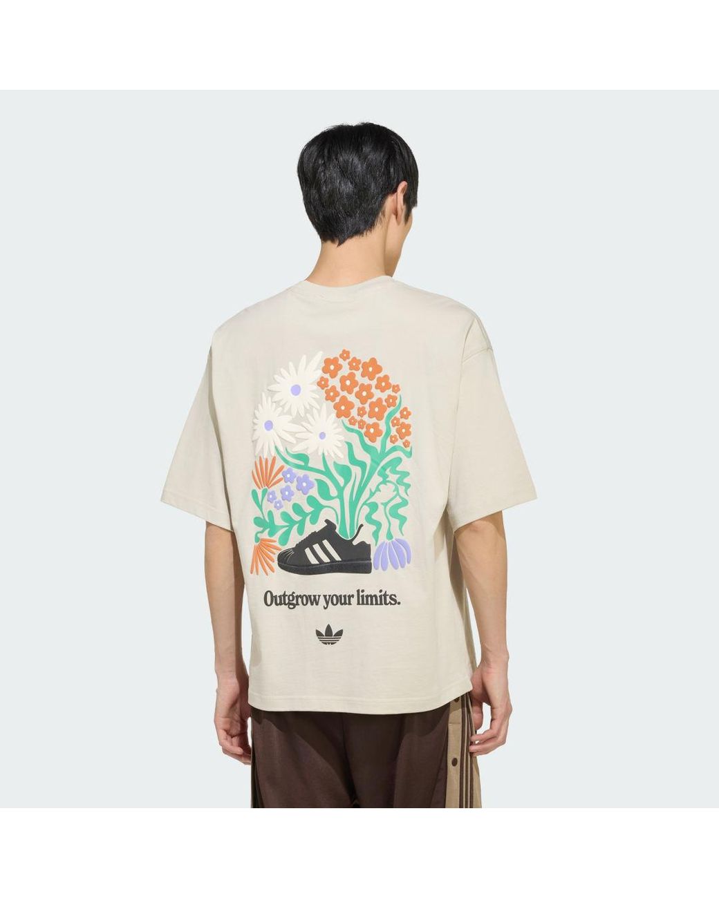Adidas Natural 70S Floral Graphic Tee for men