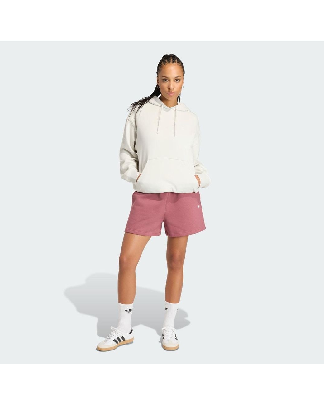 Adidas Pink Essentials Fleece Loose Shorts