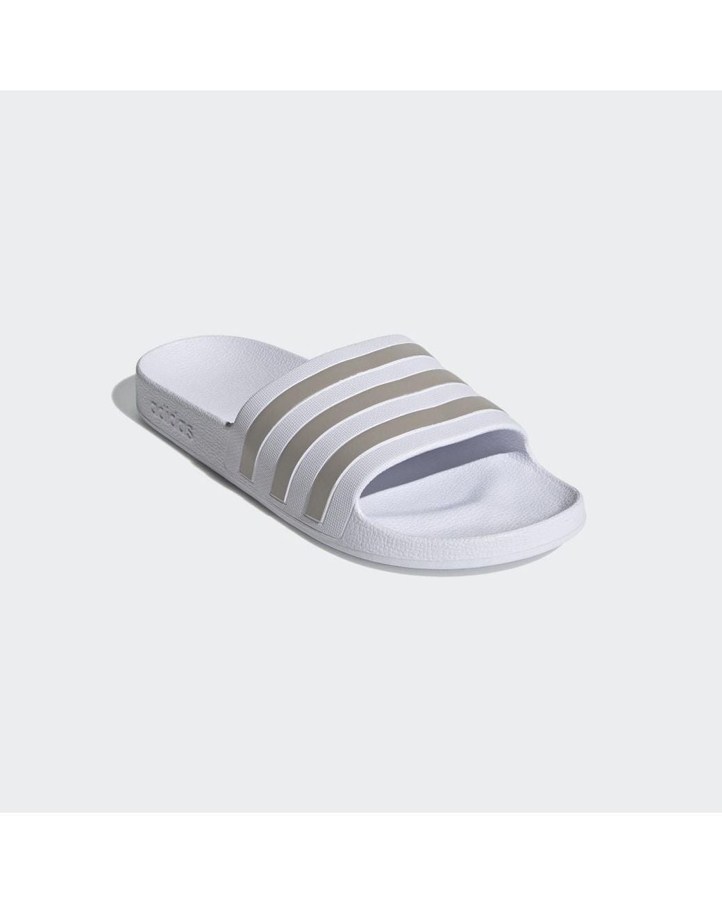 Adidas White Adilette Aqua Slides for men