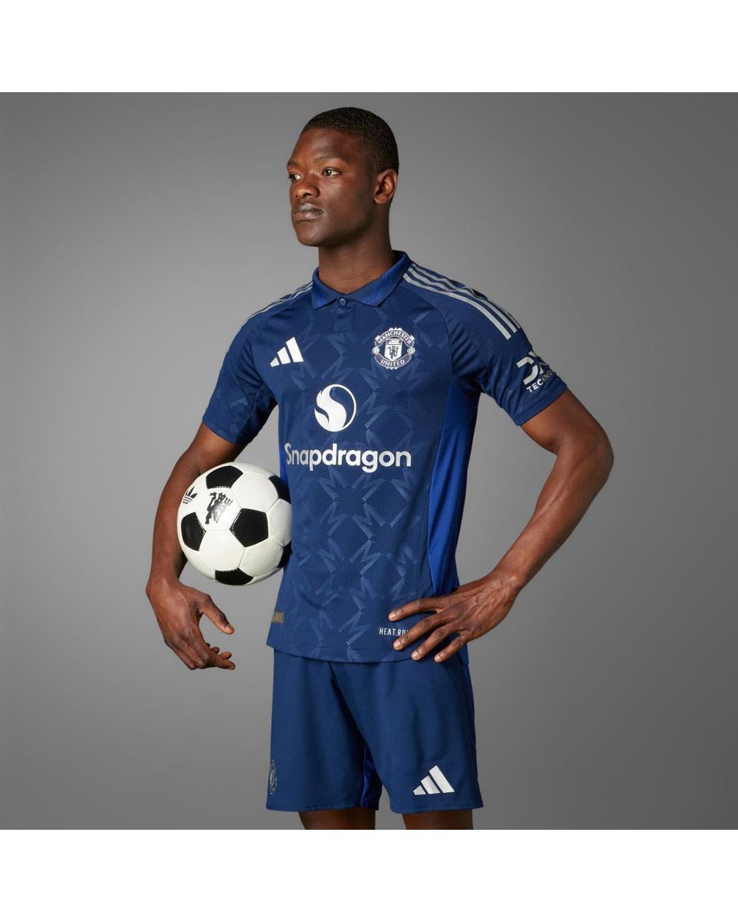 Adidas Blue Manchester United 24/25 Away Authentic Jersey for men