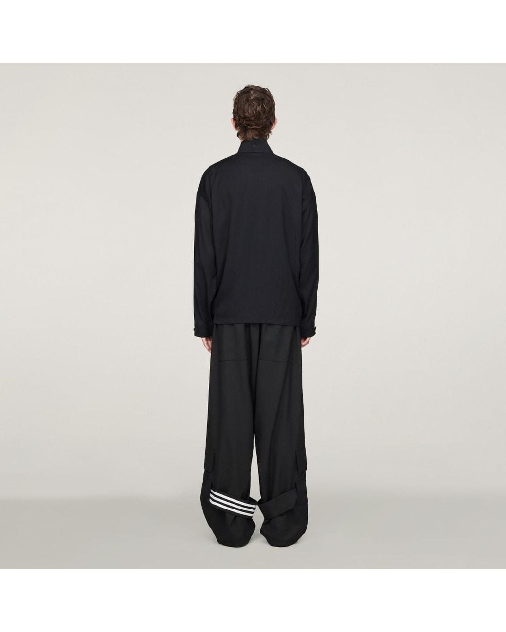 Adidas Black Y-3 Rayon Twill Zip Top for men