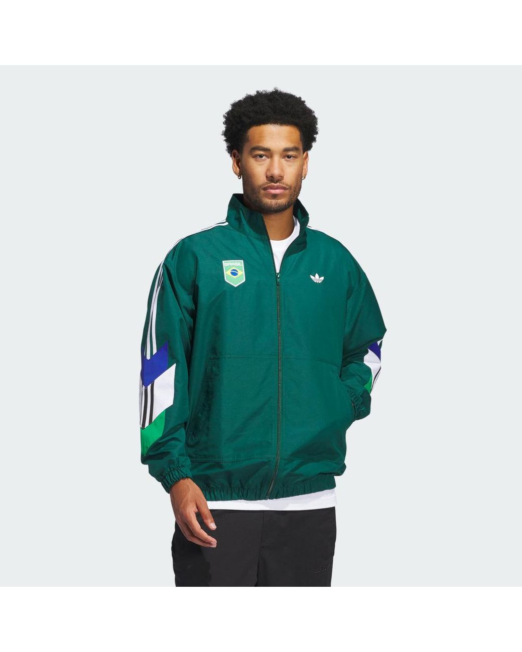adidas Brasil Power Of Three Track Jacket in Green for Men | Lyst UK