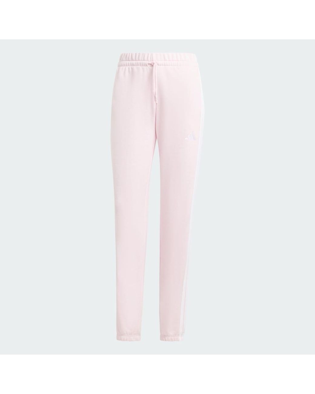 Adidas White Essentials 3-Stripes French Terry Cuffed Pants