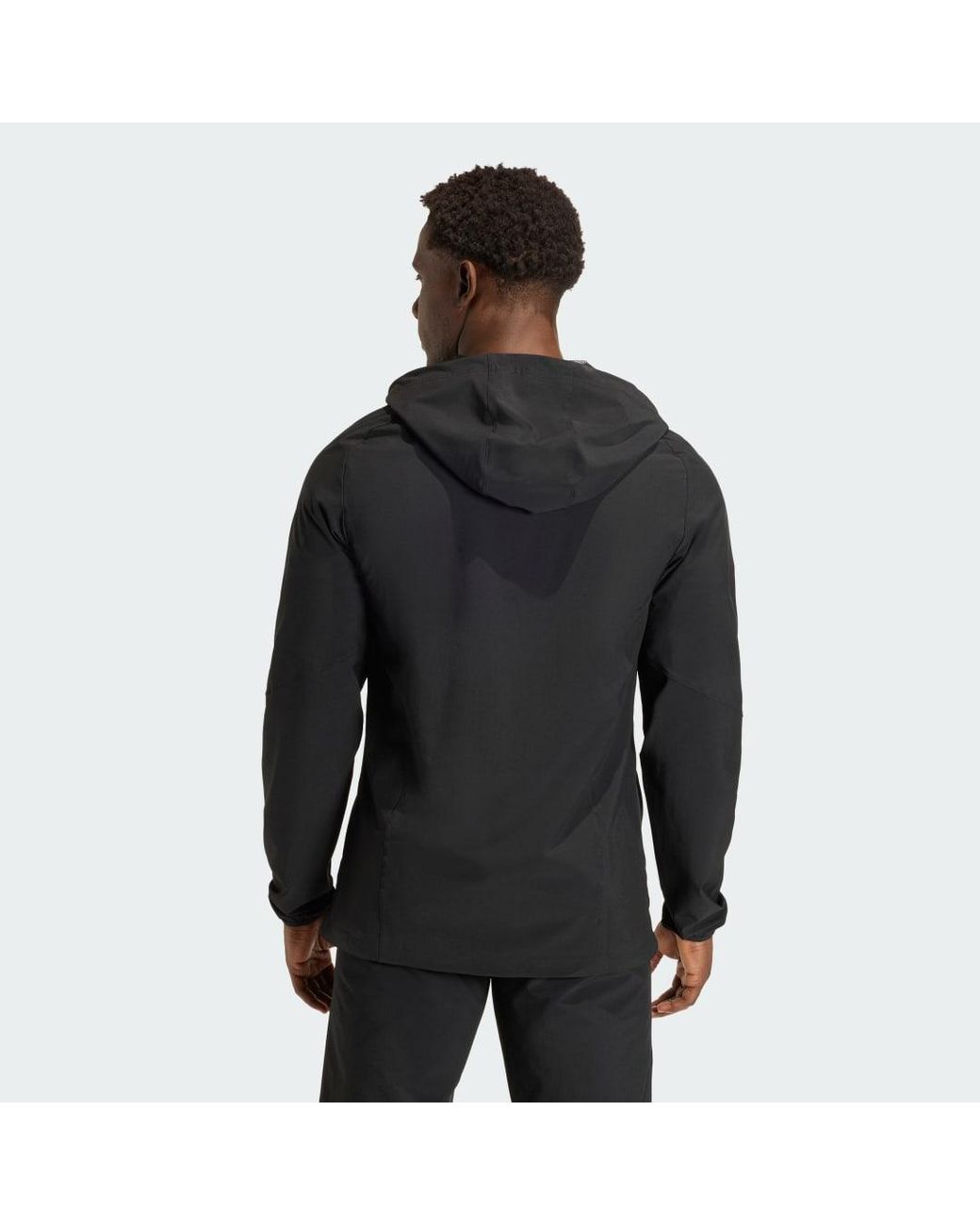Adidas Black Tiro Travel Windbreaker Jacket for men