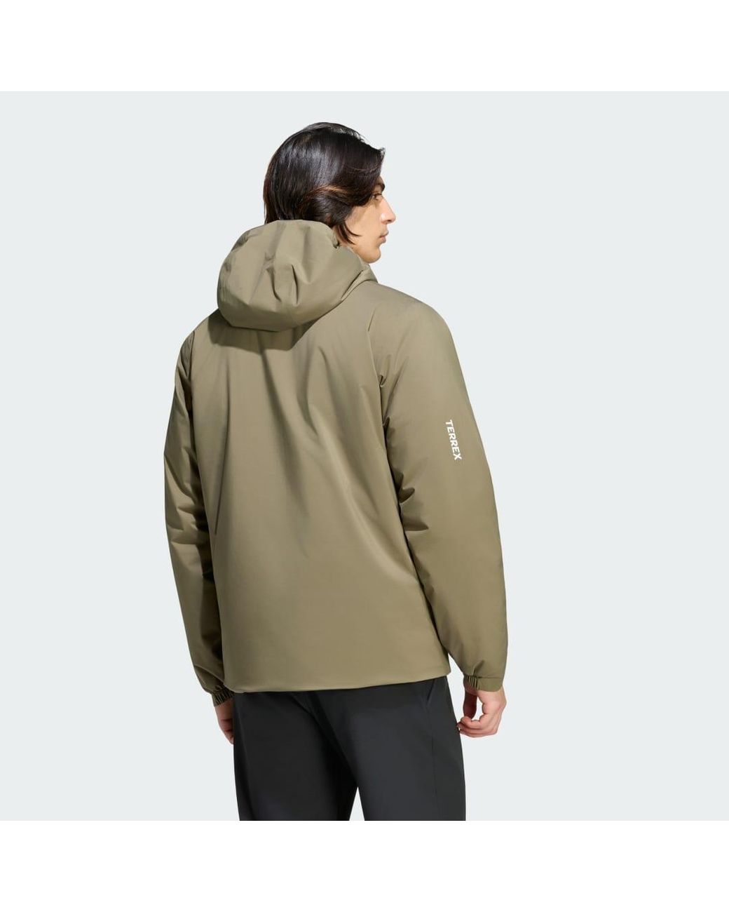 Adidas Green Terrex Multi Essentials Climaproof Insulated Hooded Jacket for men