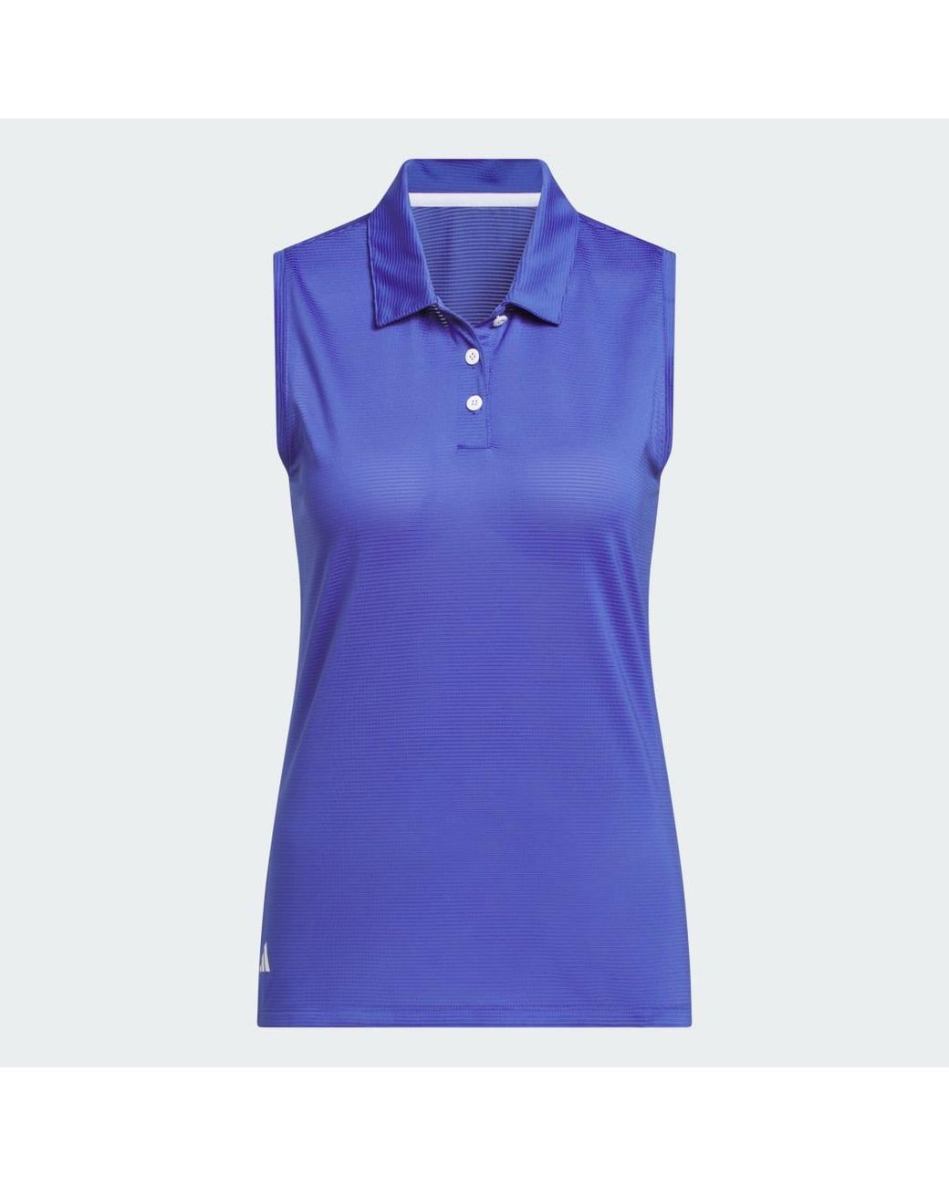 Adidas Blue Solid Ottoman Polo Shirt