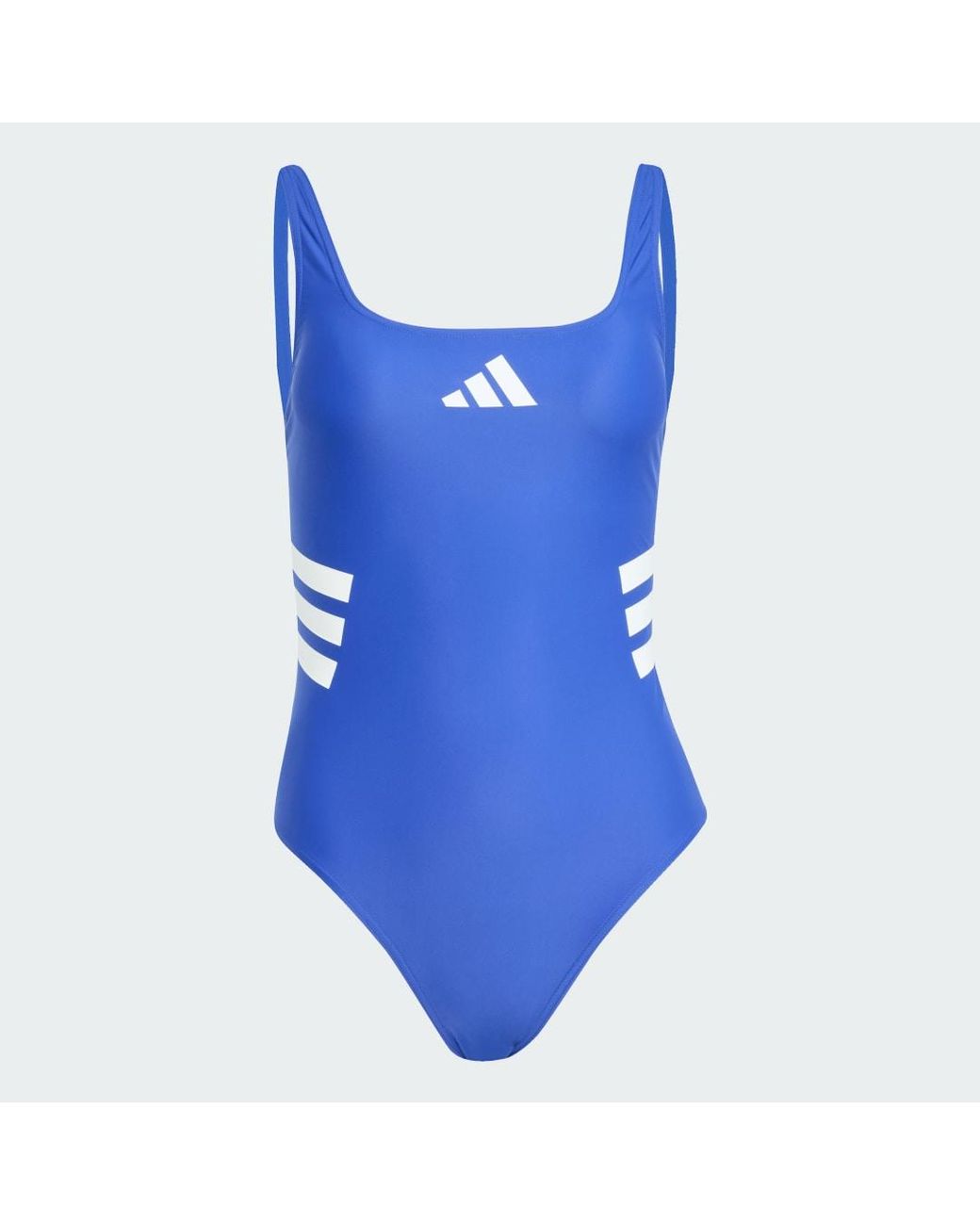 Adidas Blue 3-Stripes U-Back Swimsuit