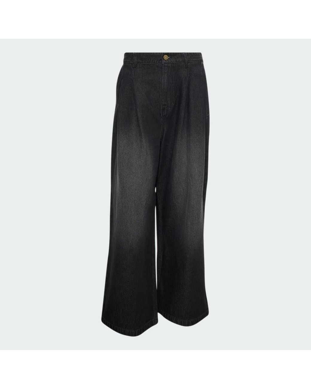 Adidas Black Jeans Mid-Rise Wide Leg for men