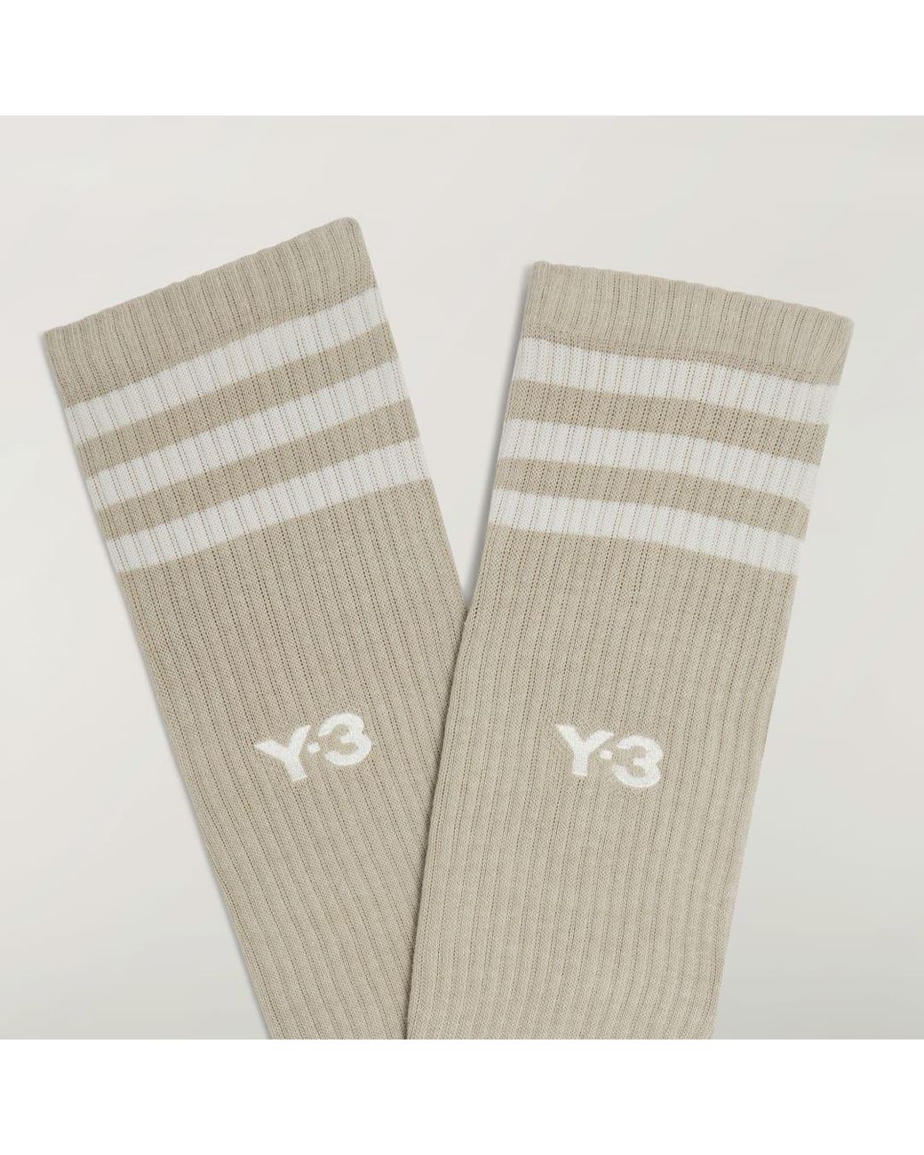 Adidas White Y-3 Stripes High Socks