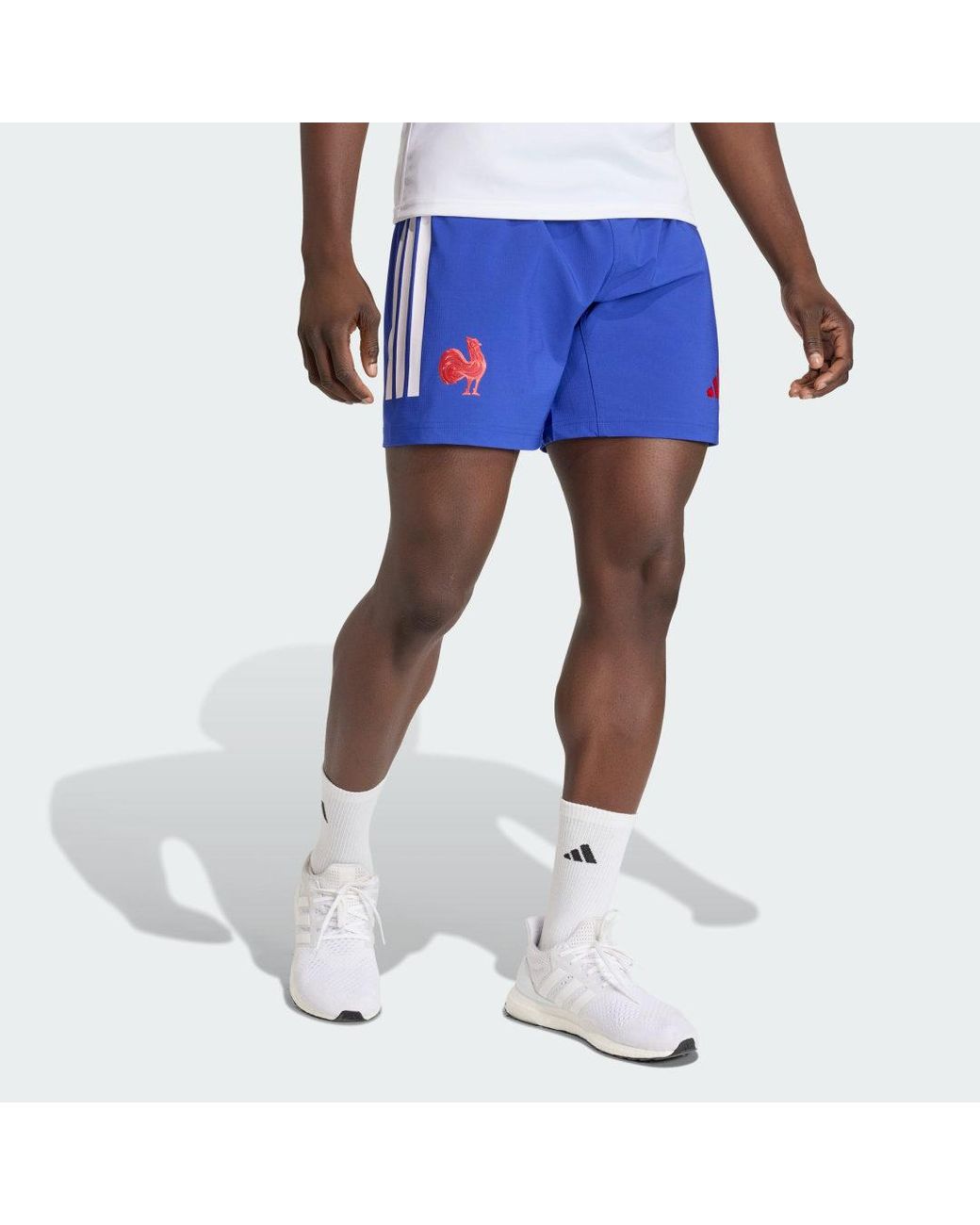 Adidas Blue France Rugby Replica Playing Shorts for men