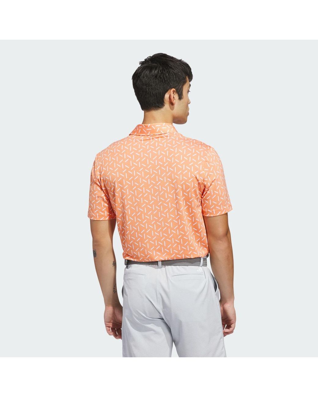 Adidas Orange Ultimate365 Mesh Print Climacool Polo Shirt for men