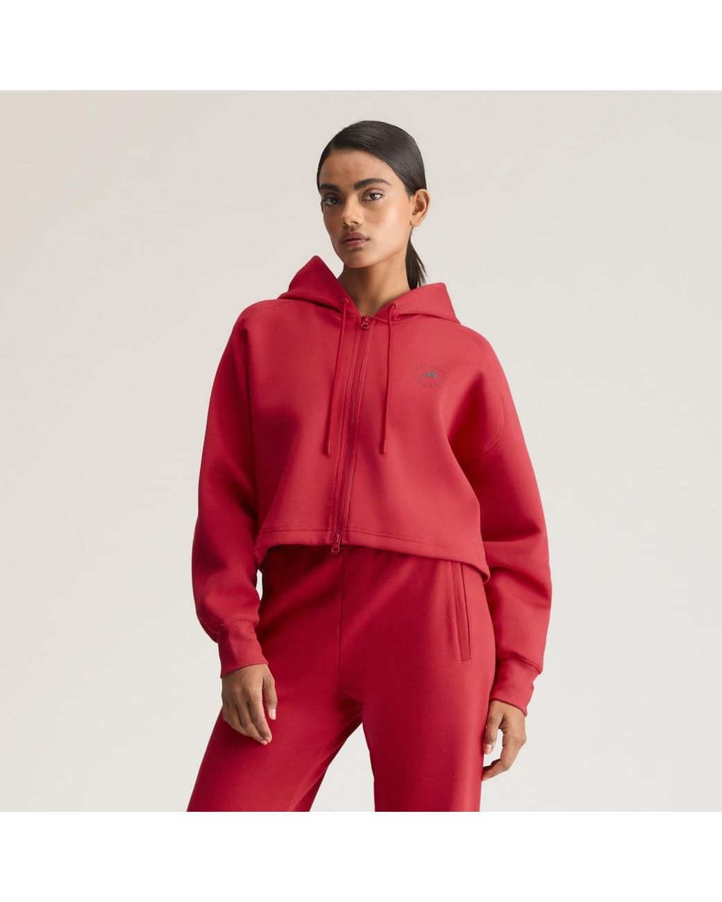 Adidas Red By Stella Mccartney Sportswear Cropped Hoodie