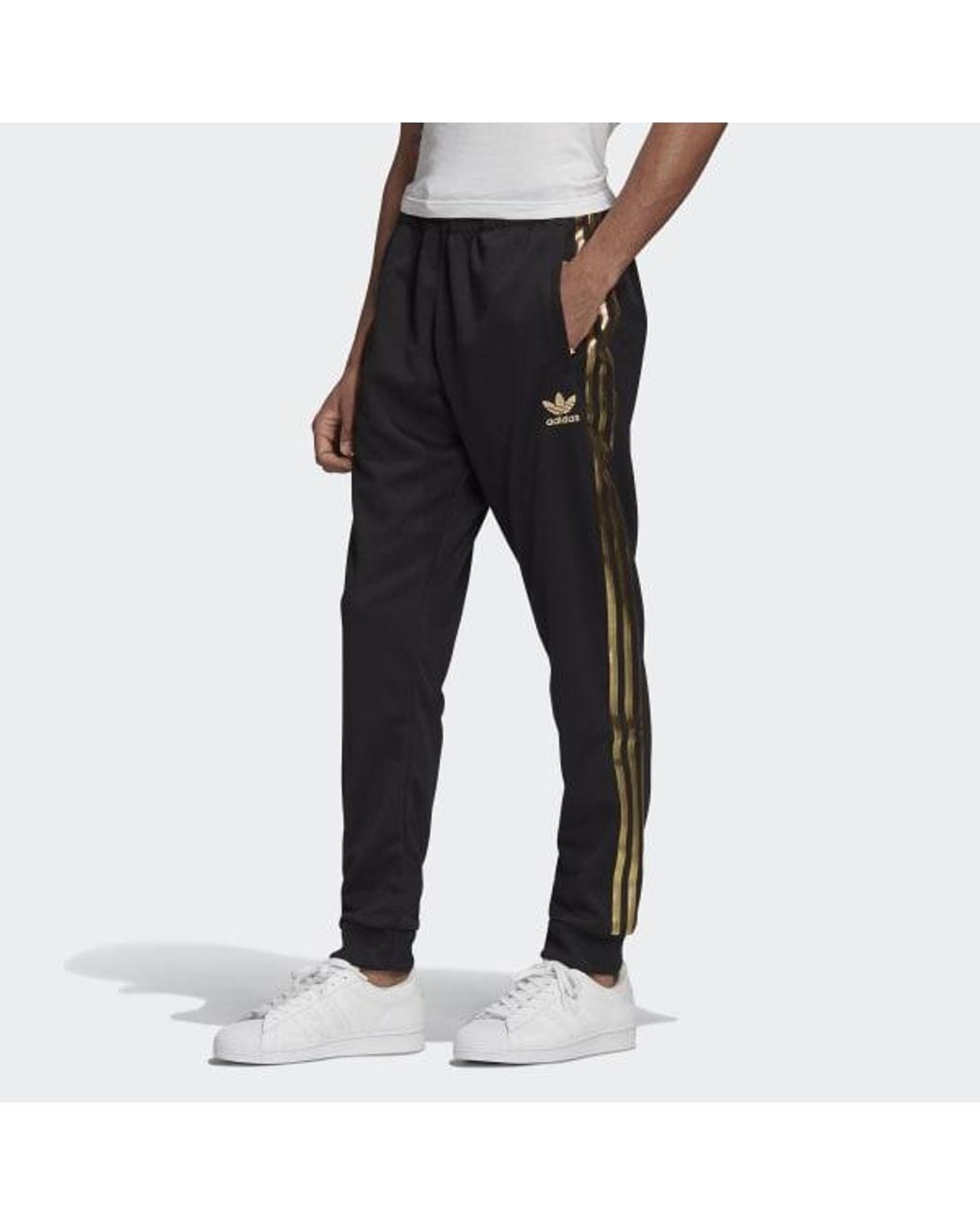 adidas Synthetic Sst 24k Track Pants in Black/Gold (Black) for Men - Save 7% - Lyst