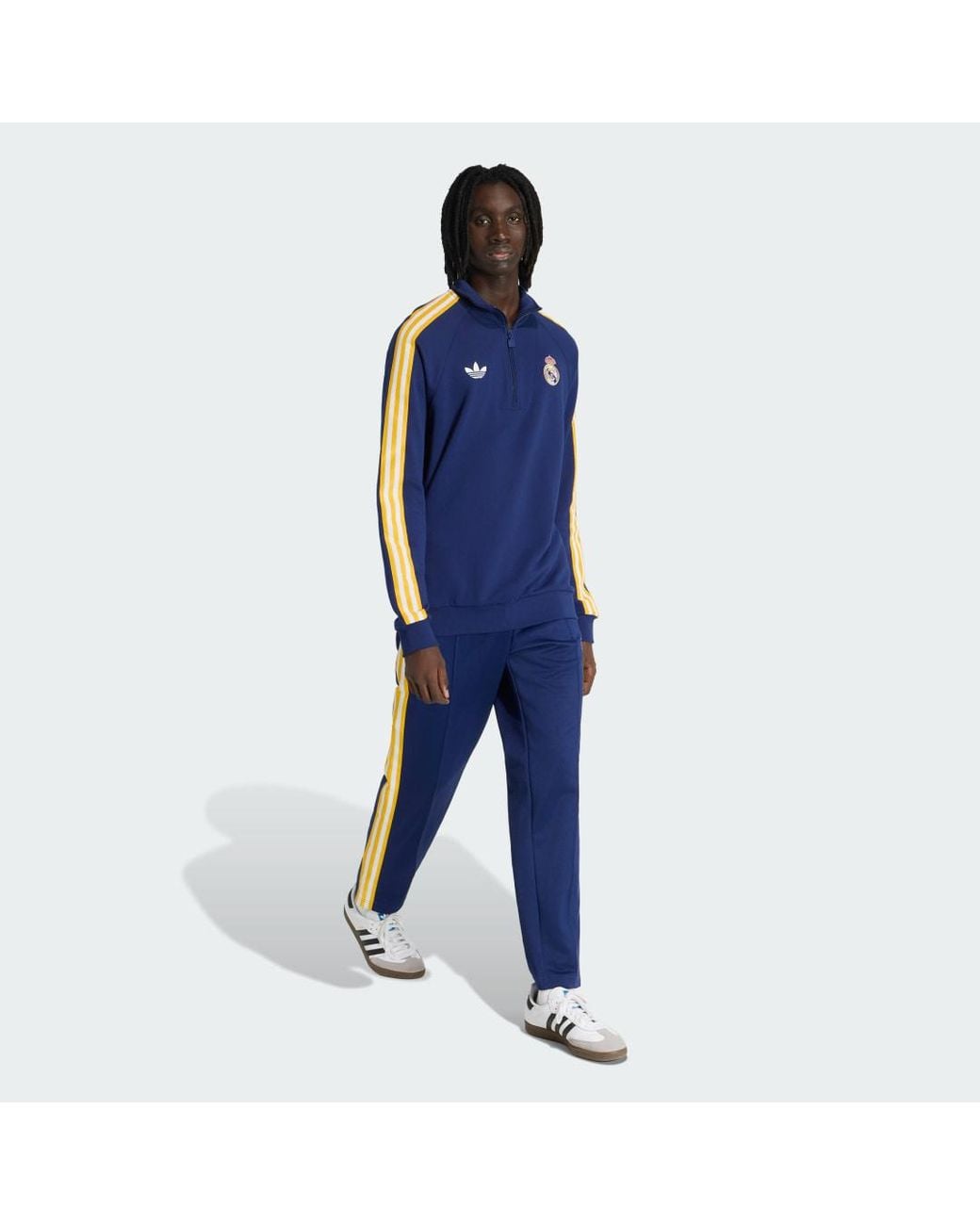 Adidas Blue Real Madrid Originals Half Zip Top for men
