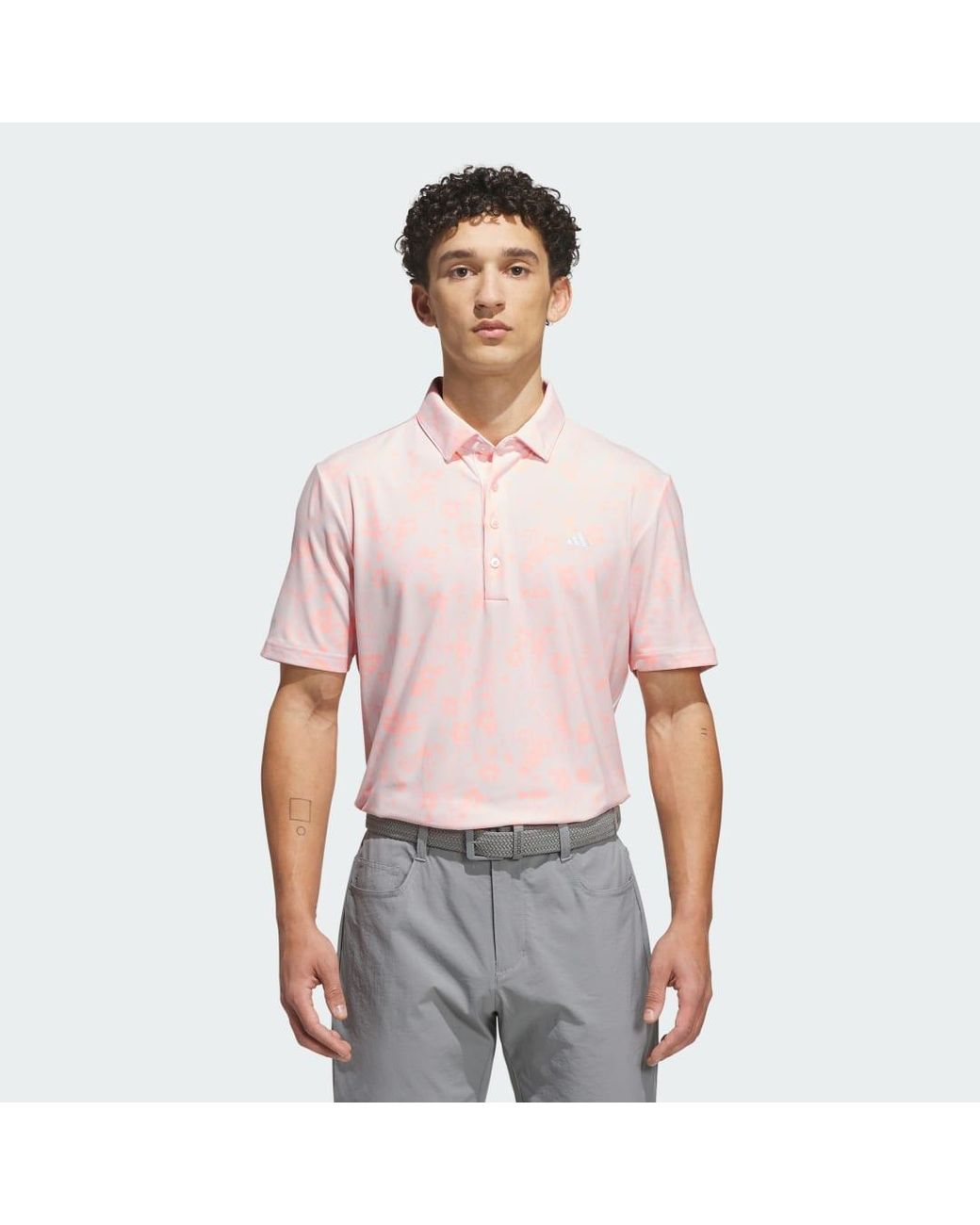 Adidas Red Ultimate365+ Climacool Butterspun Mighty Blossom Print Polo Shirt for men