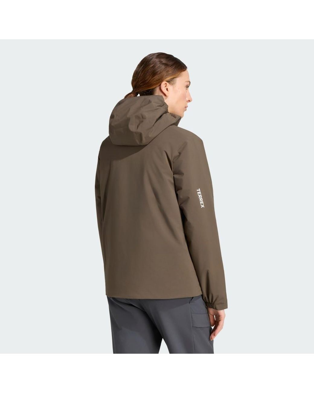 Adidas Brown Terrex Multi Essentials Climaproof Insulated Hooded Jacket
