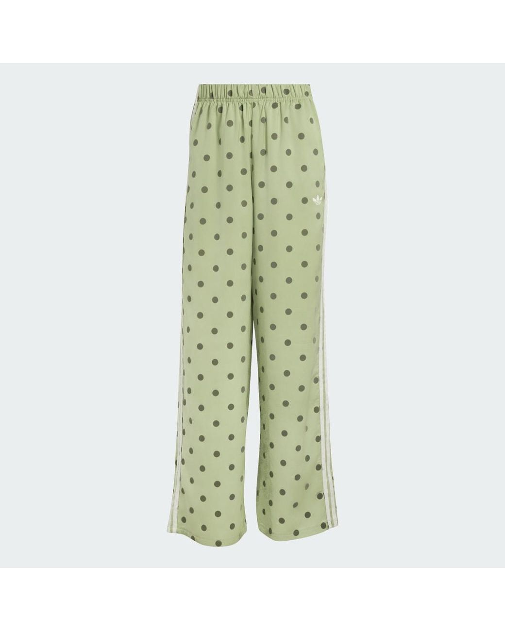Adidas Green Satin Polka Dots Wide Leg Pant