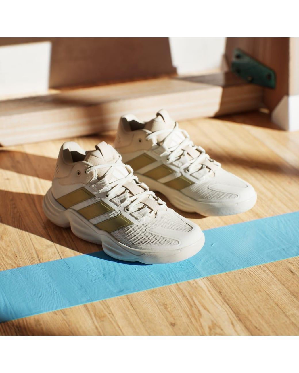 Adidas White Court Stabil Indoor Shoes