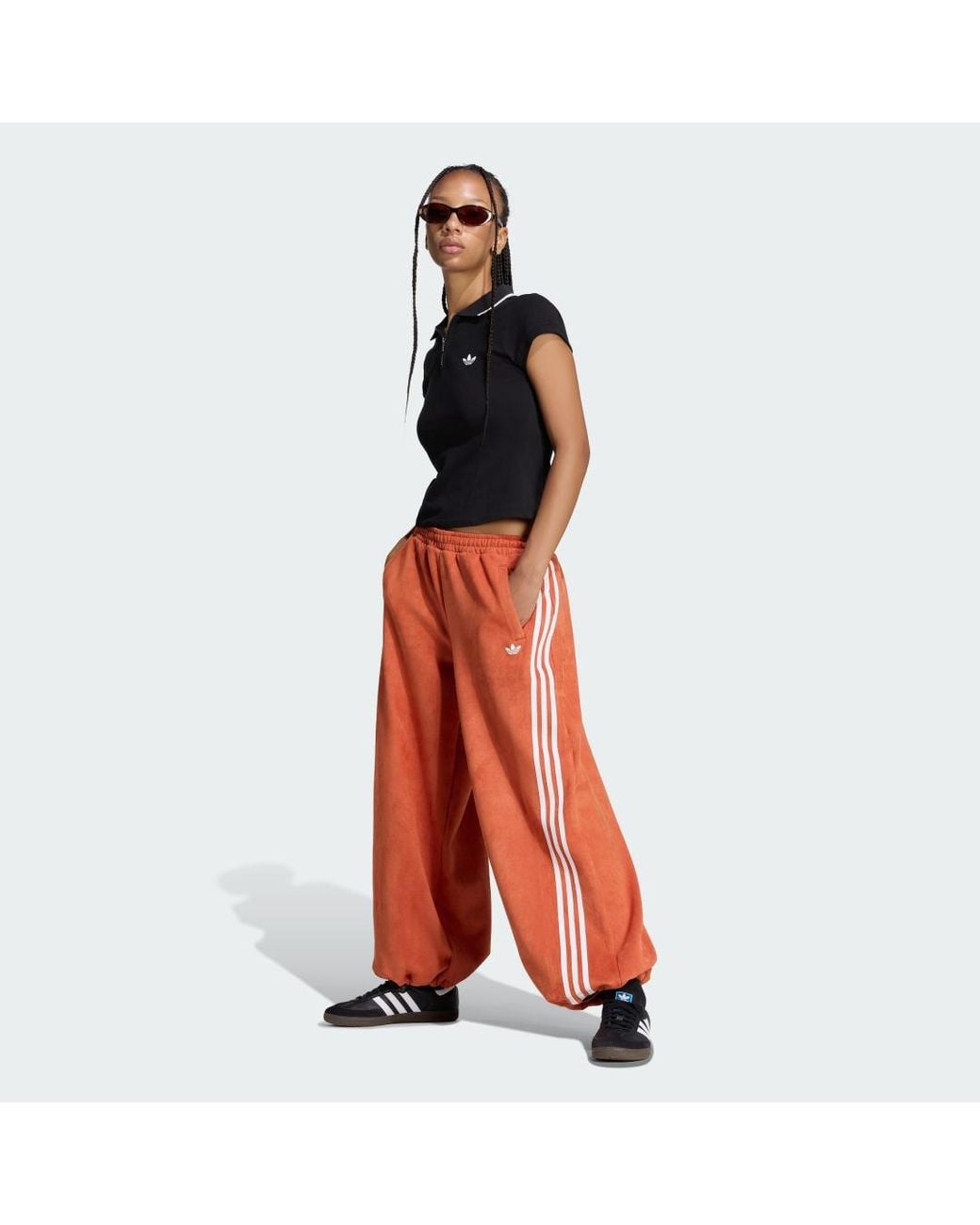 Adidas Orange Adilenium Season 6 Faux Suede Track Pant