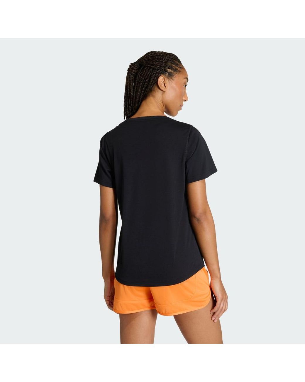 Adidas Blue Workout Essentials Scoop Neck T-Shirt