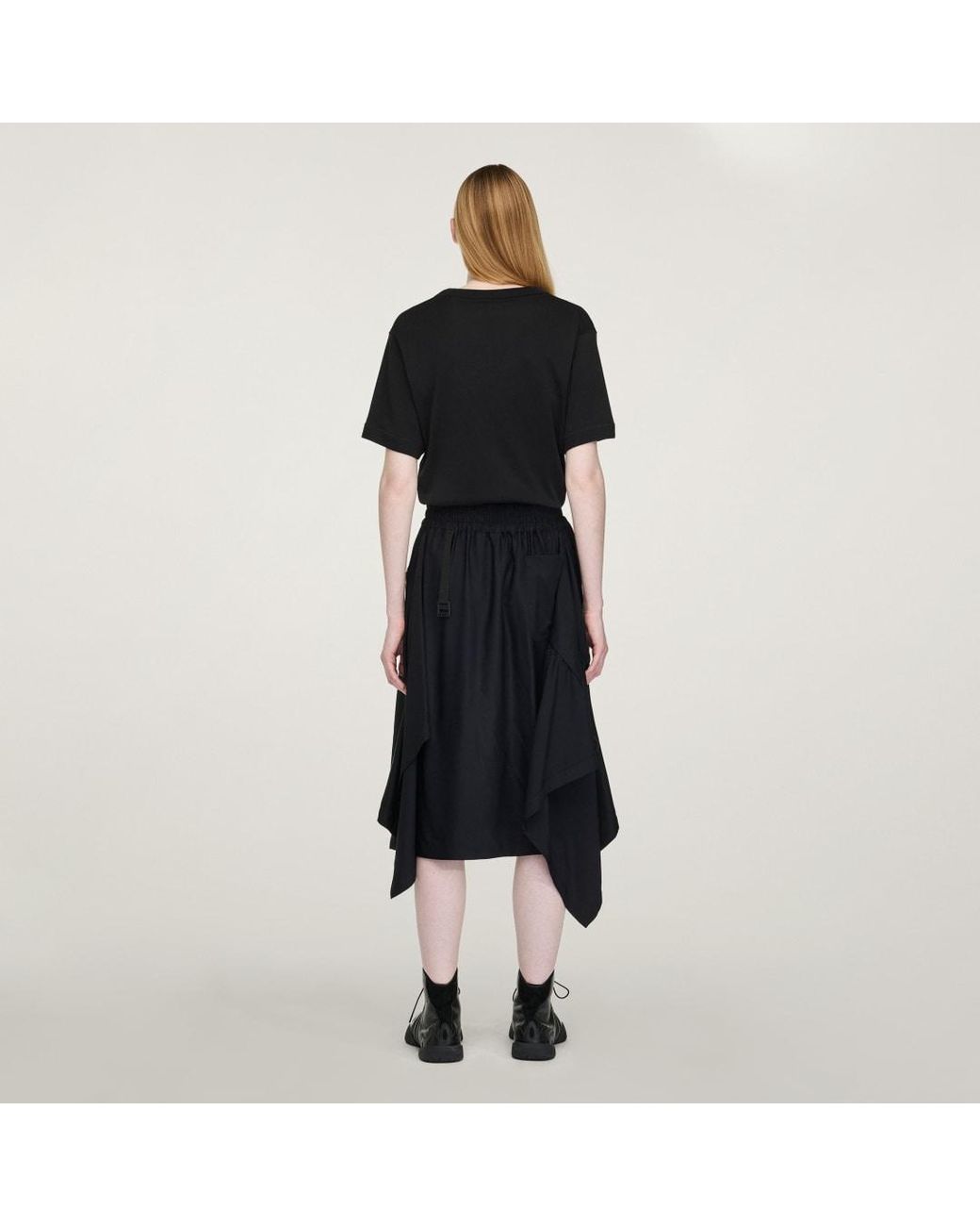 Adidas Black Y-3 Rayon Twill Skirt