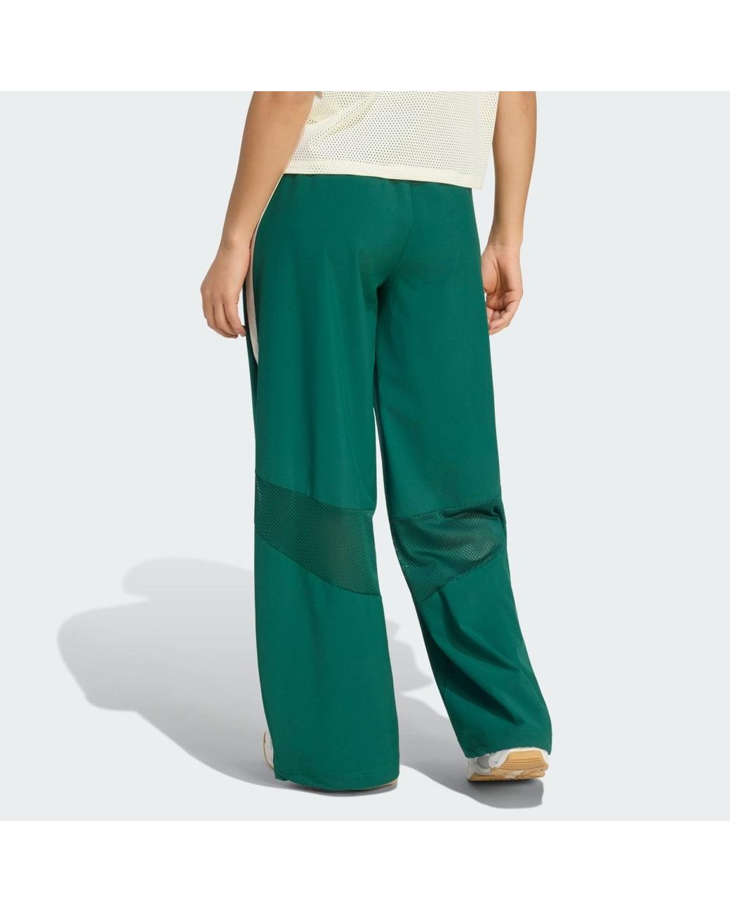 Adidas Green Hyperglam Color Block Wide Woven Joggers
