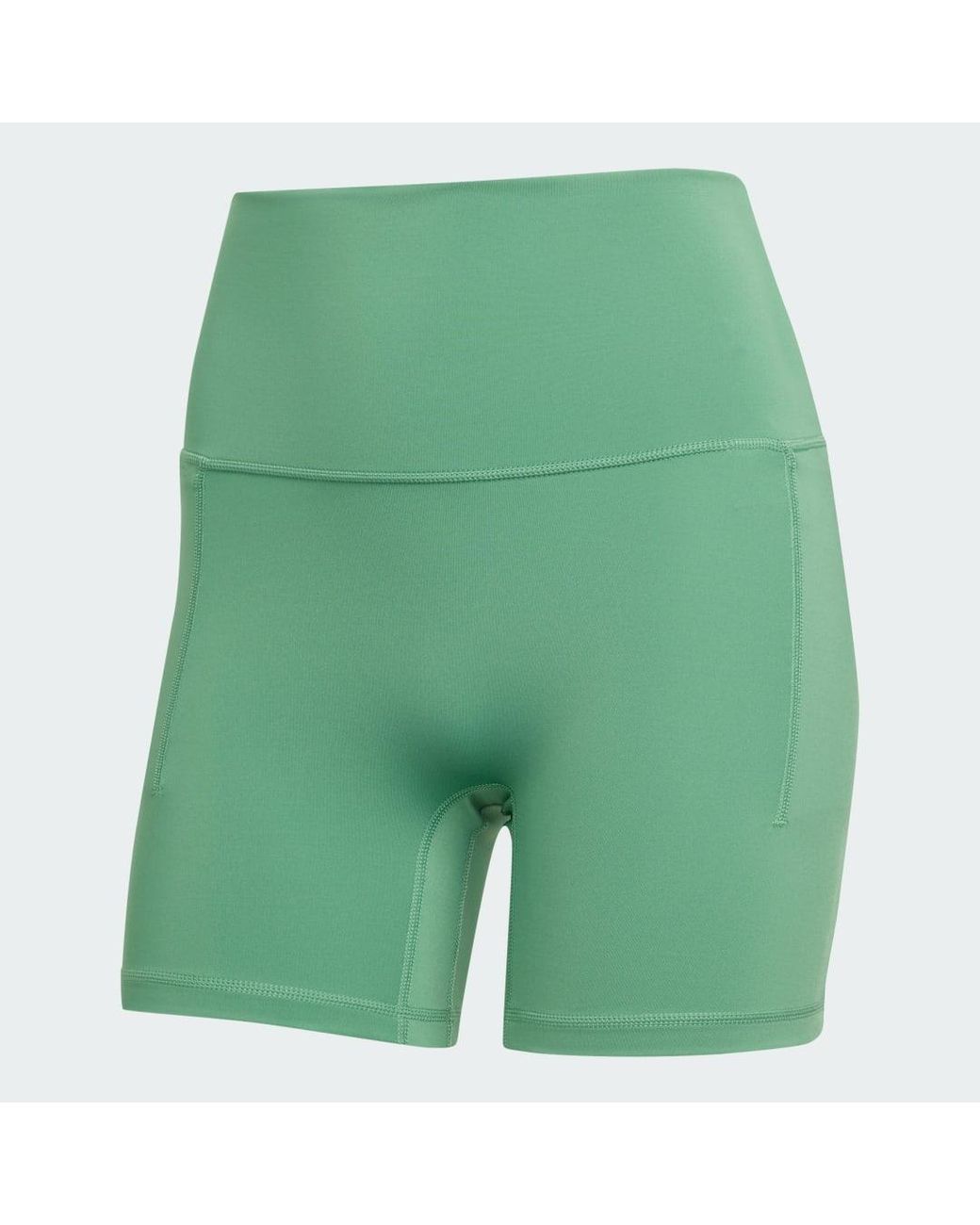 Adidas Green 3 Stripes Studio All Me Booty Short Leggings
