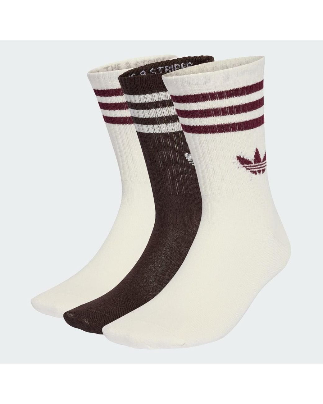 Adidas Multicolor 3-Stripes Crew Socks 3 Pairs