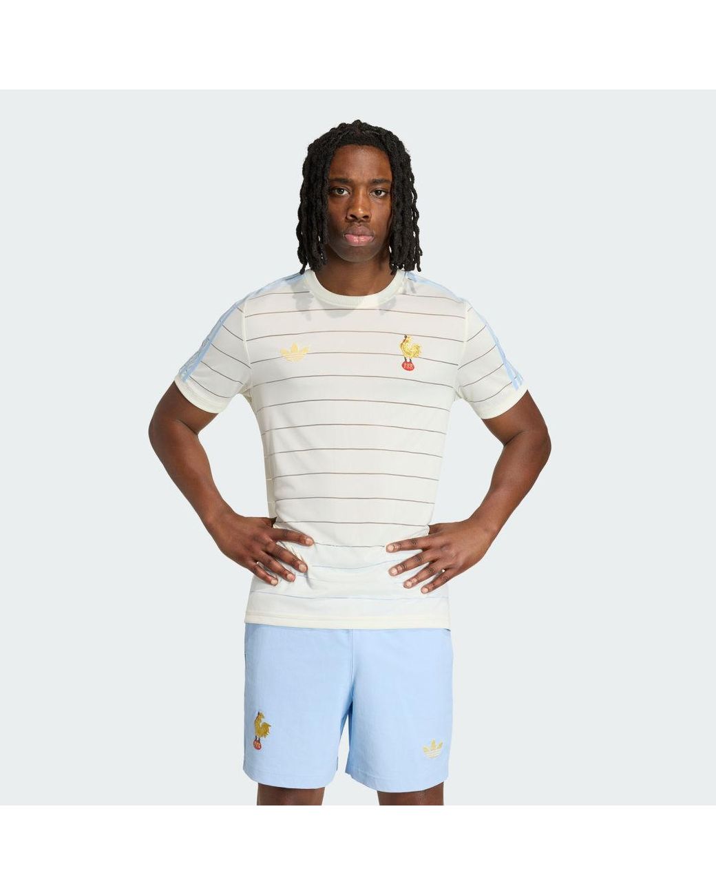 Adidas White France Rugby 120 Years Crunch T-Shirt-Shirt for men