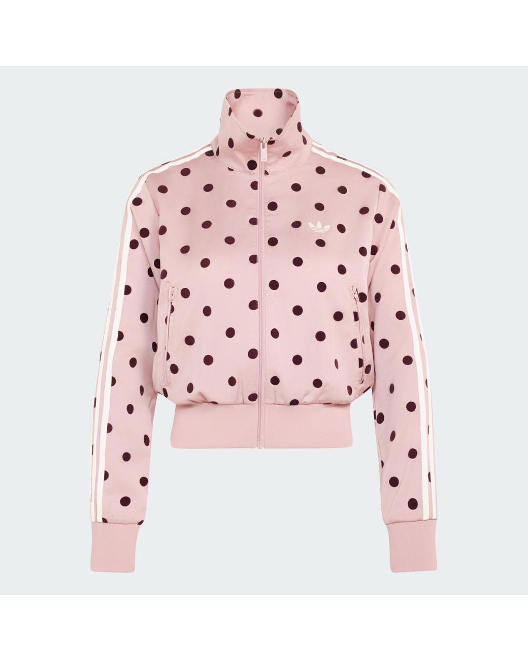 Adidas Originals Pink Satin Polka Dots Tt Track Top