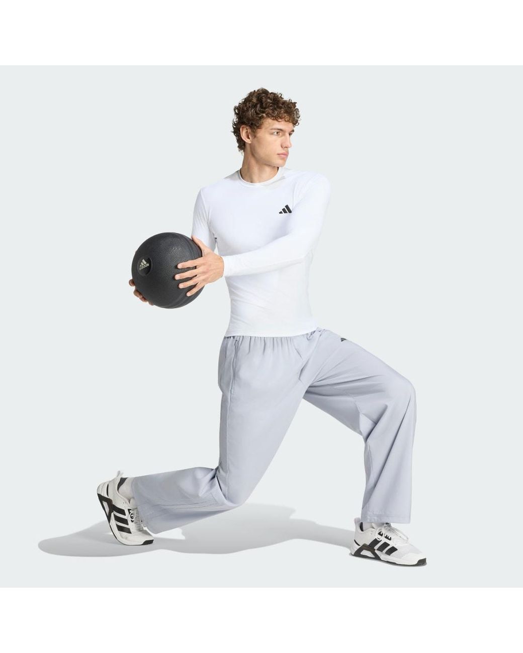 Adidas White Primelift Essentials Workout Long Sleeves T-Shirt for men