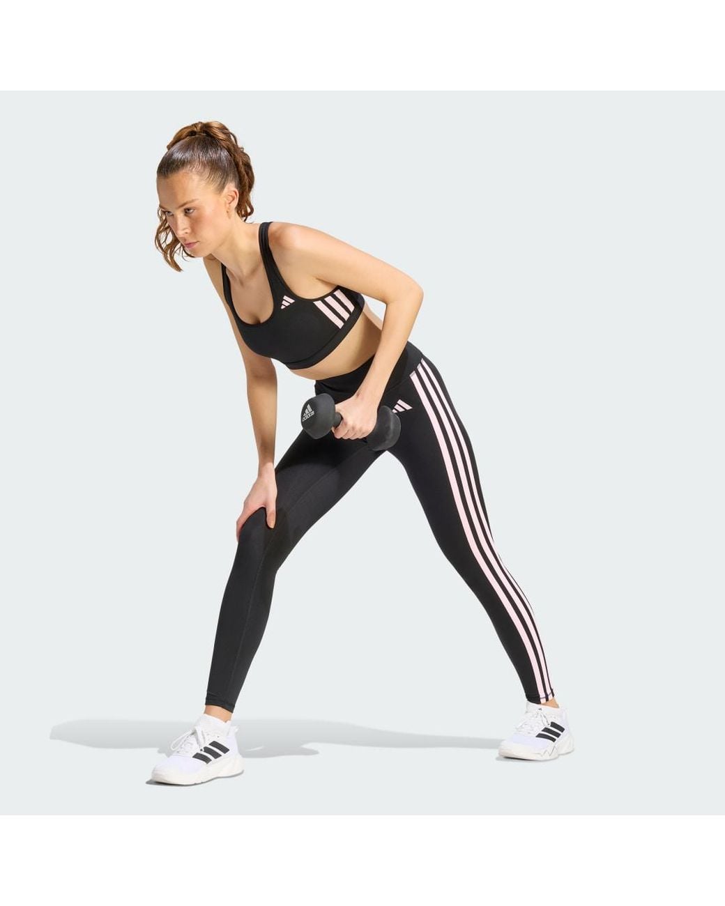 Adidas Black Optimé Essentials 3-Stripes 7/8 Leggings