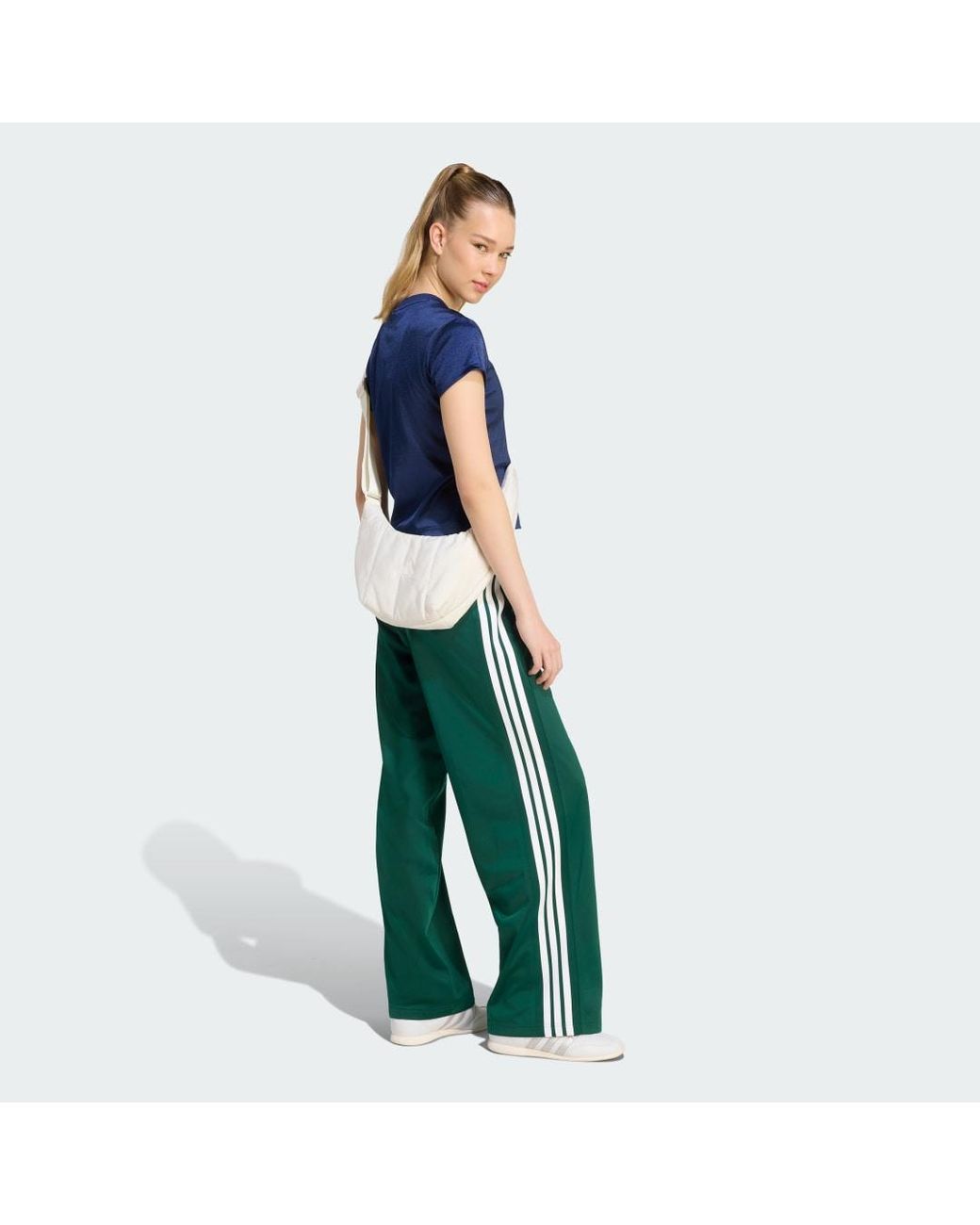 Adidas Green Dayready Wide Leg Tracksuit Bottoms