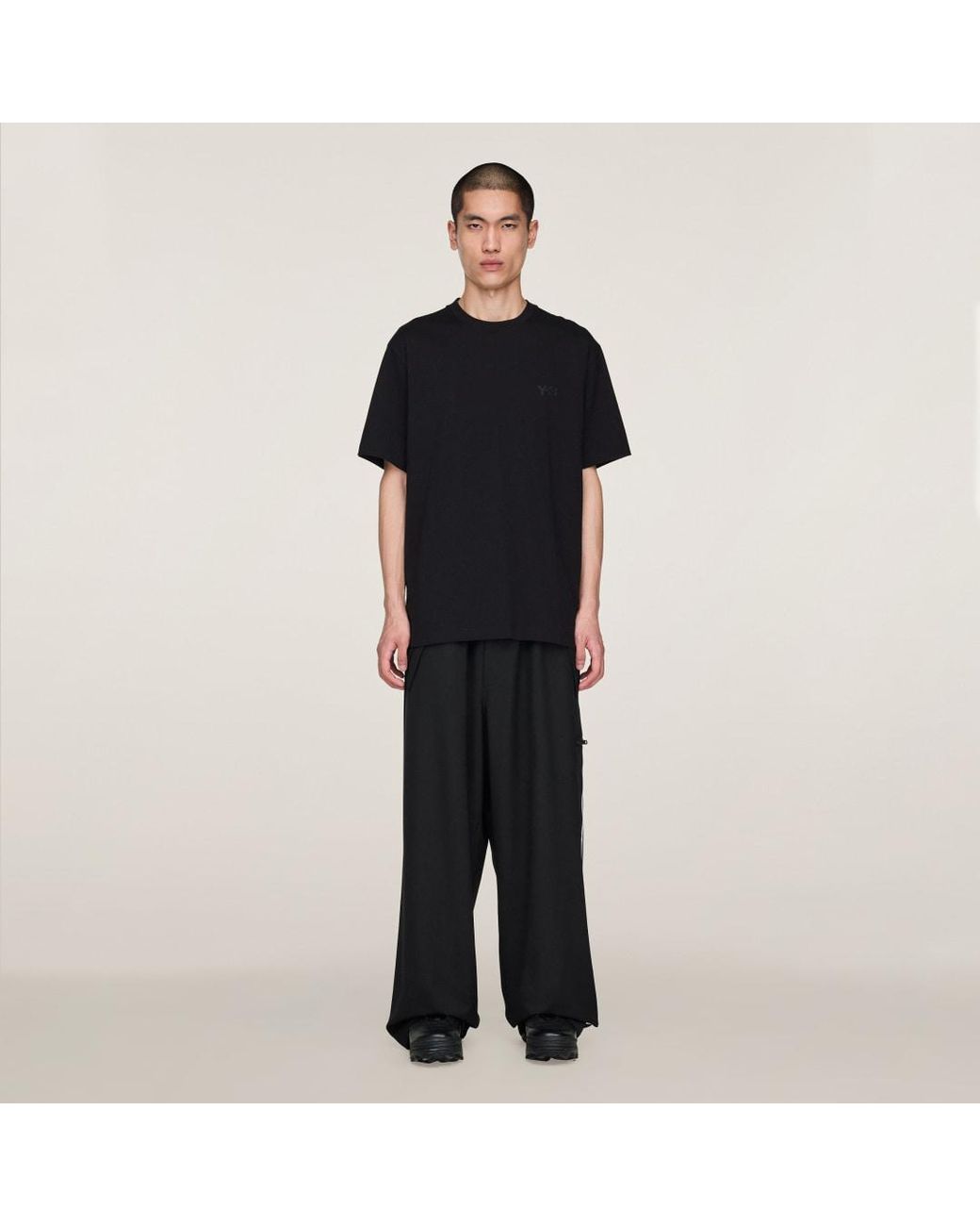 Adidas Black Y-3 Refined Wool Straight Leg Tracksuit Bottoms for men