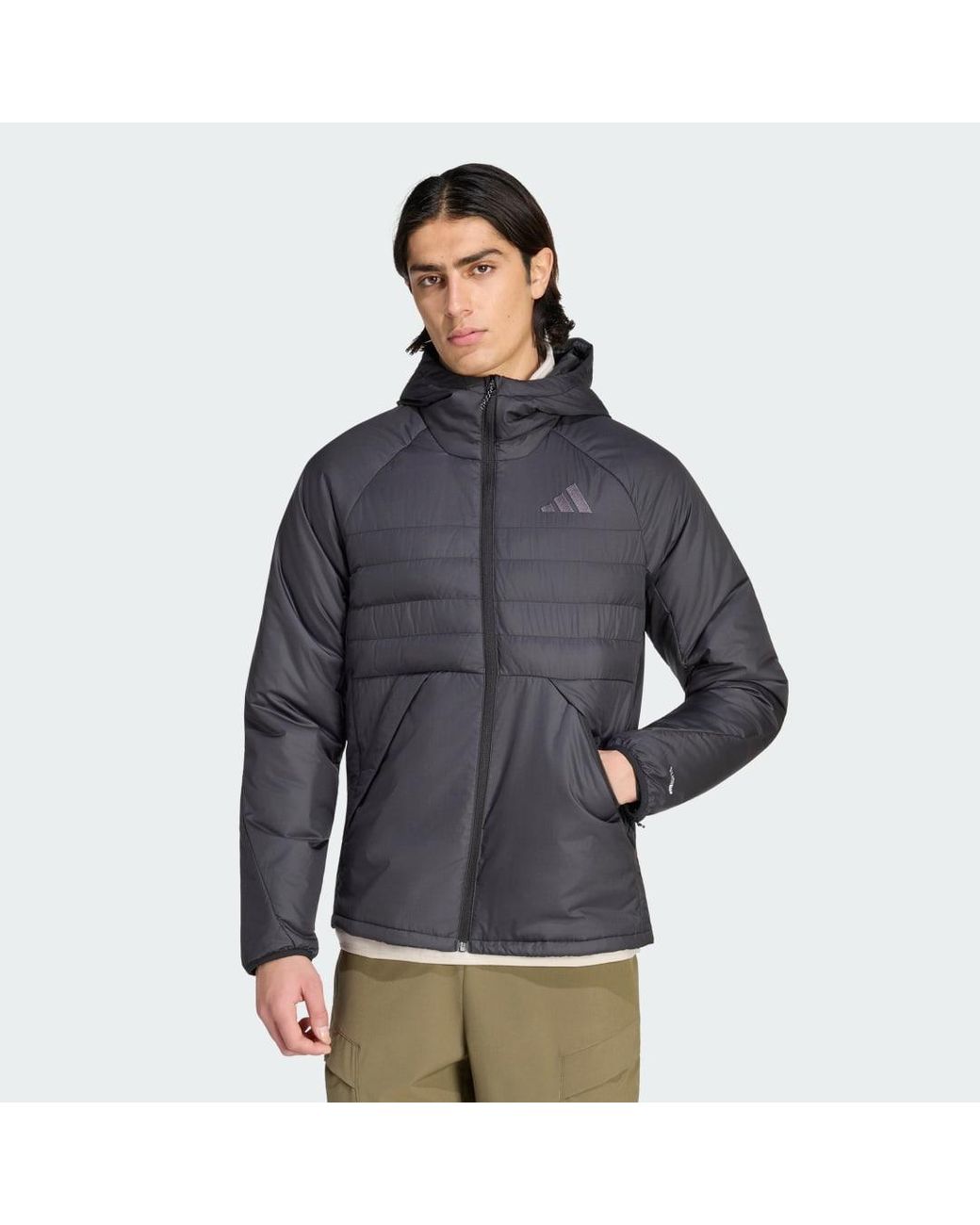 Adidas Originals Blue Terrex Multi Climawarm Insulated Hooded Jacket for men