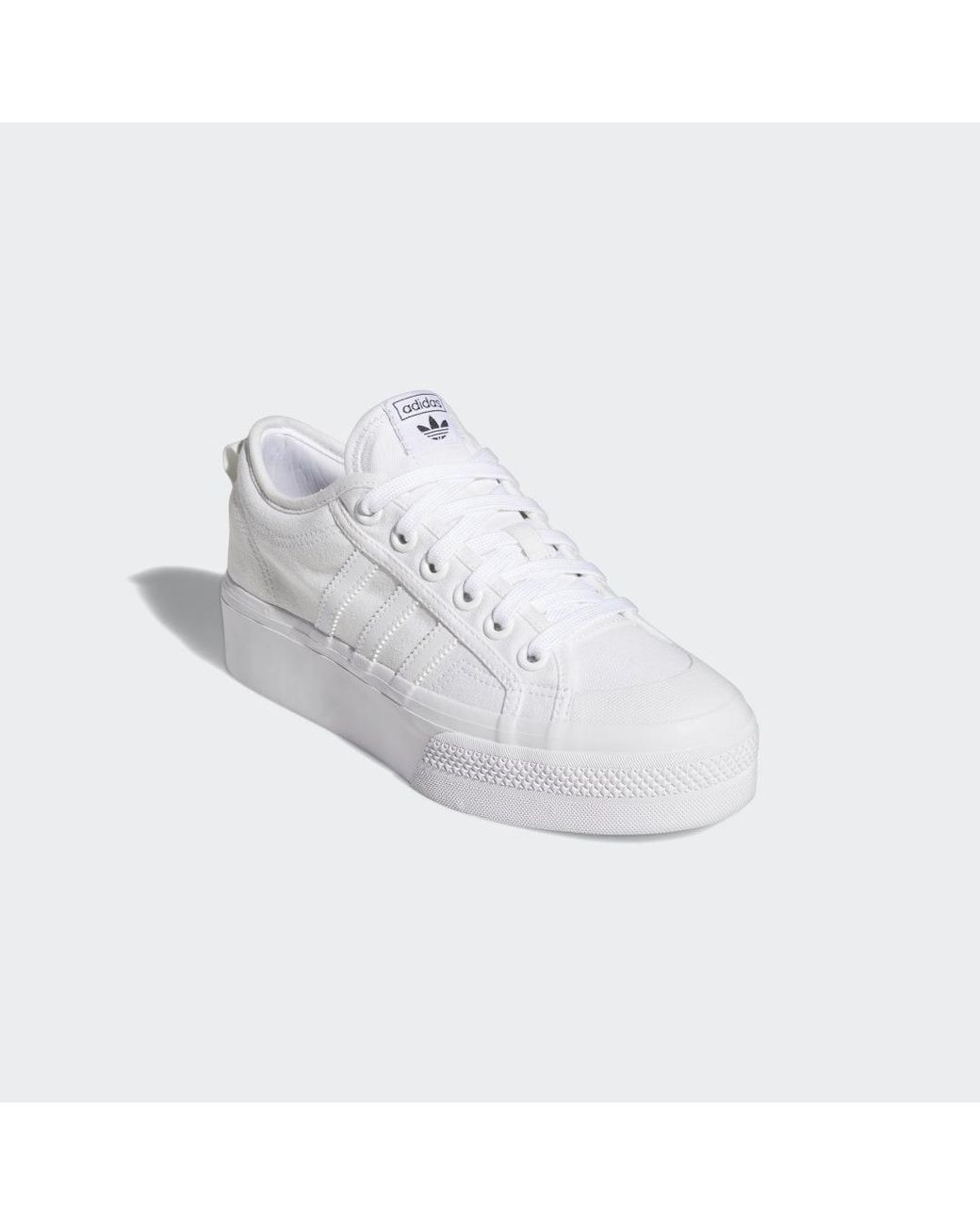 Adidas White Nizza Platform Sneakers