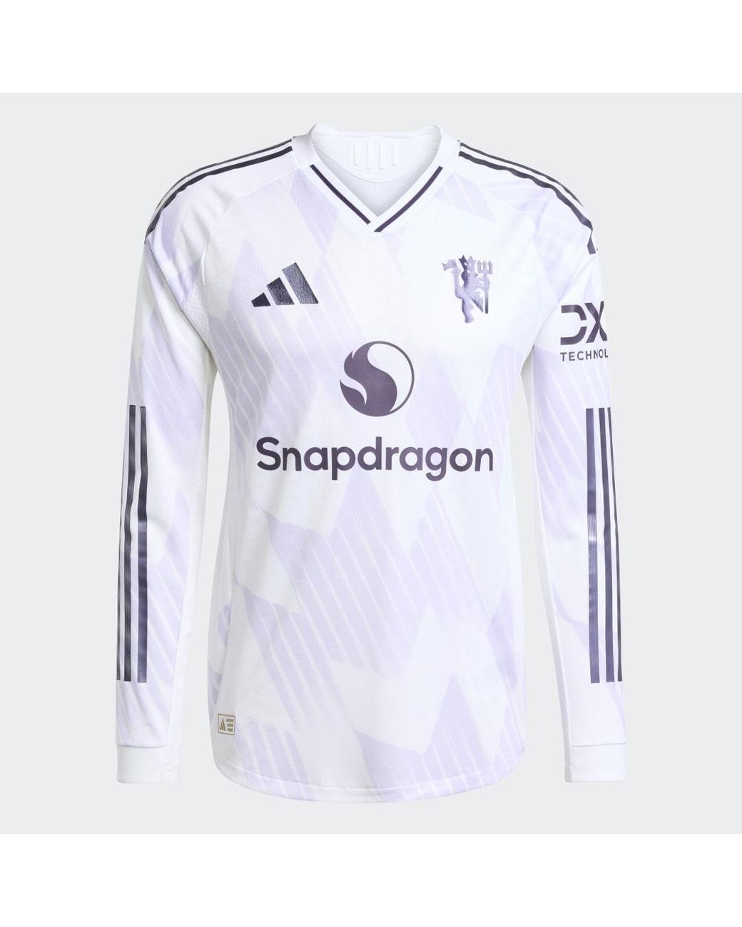 Adidas White Manchester United 25/26 Long Sleeve Away Authentic Jersey for men