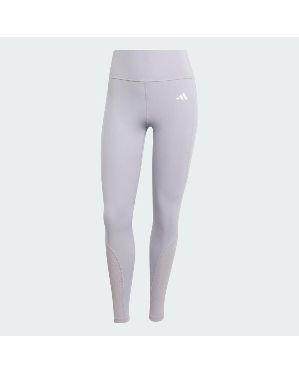 Adidas White Optime Essentials Stash Pocket Full-Length Leggings