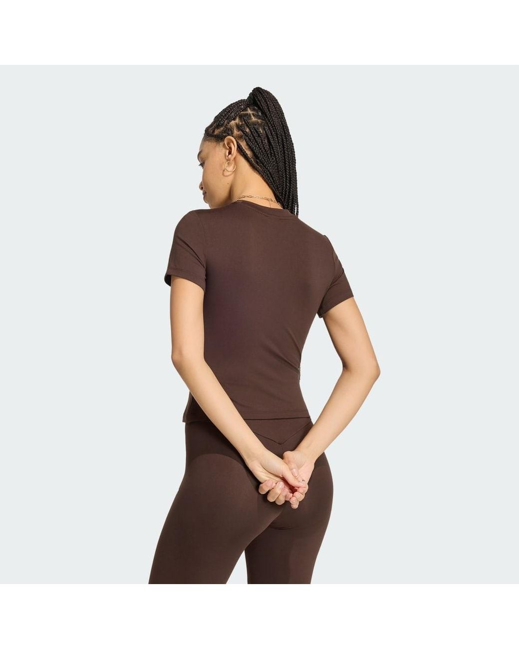 Adidas Brown Essentials T-Shirt, Polyester