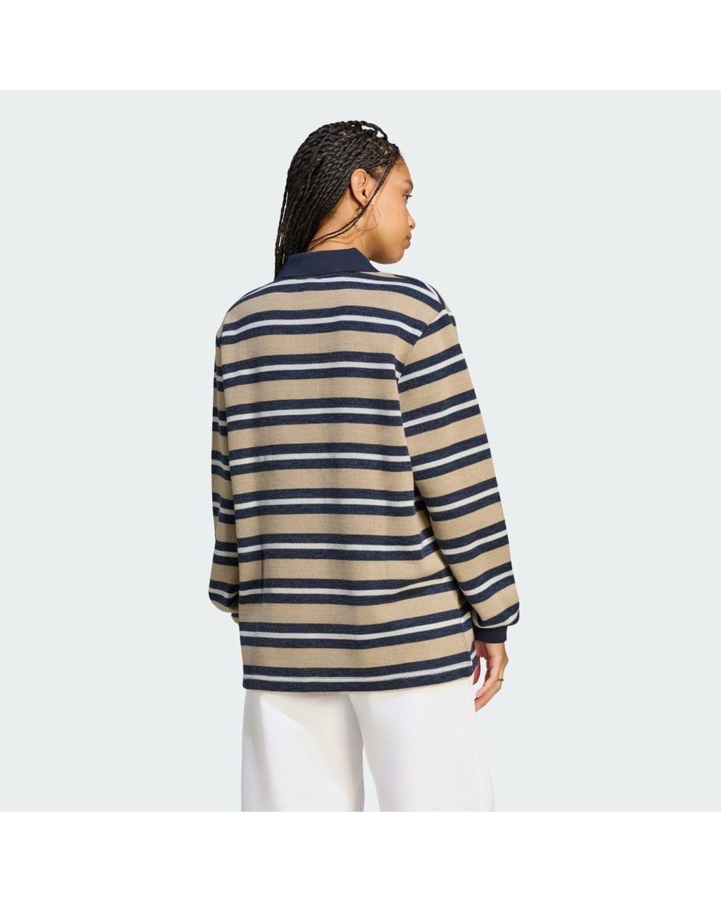 Adidas Black Stripe Knitted Polo Top