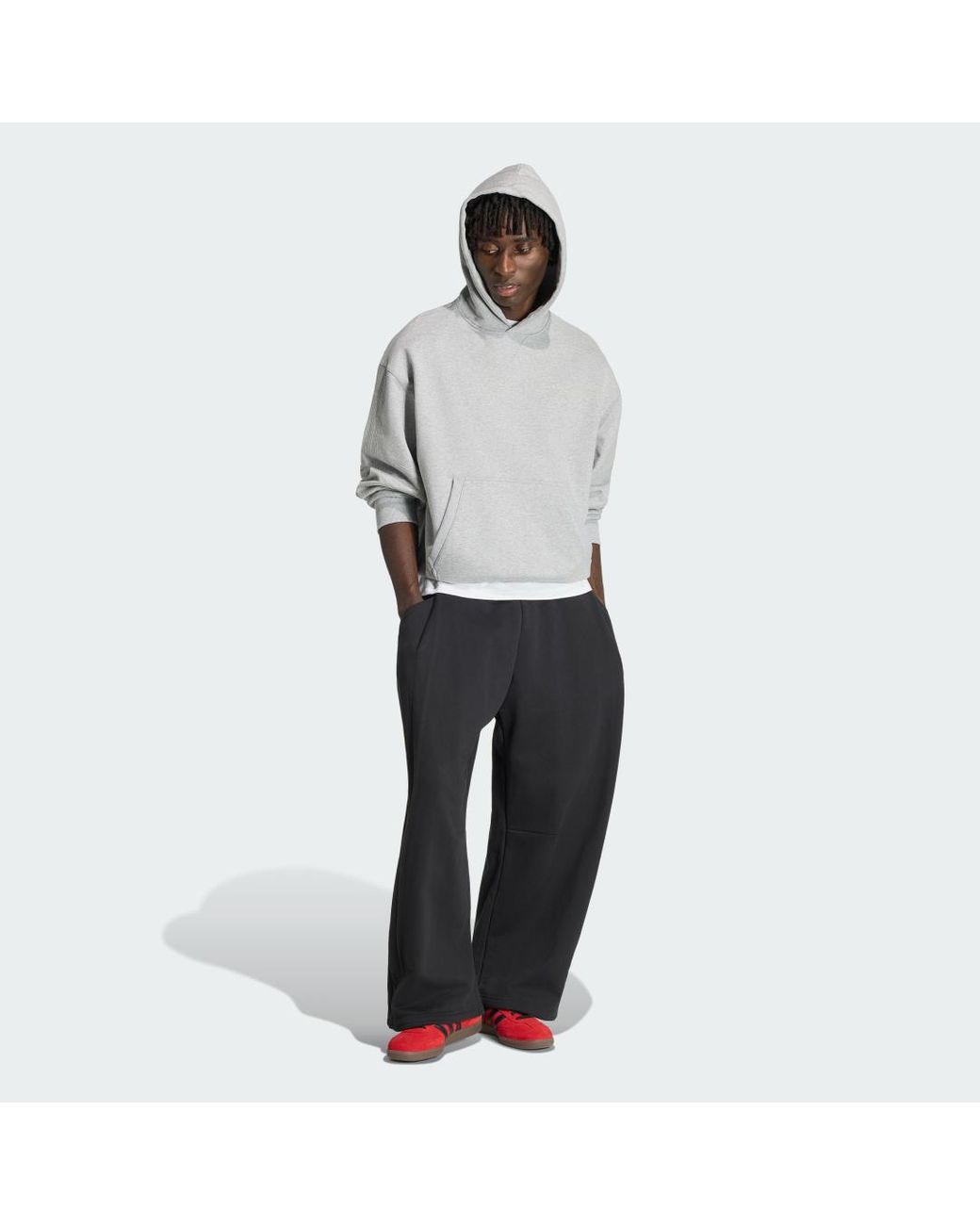 Adidas Black Premium Essentials Open Wide Hem Joggers for men