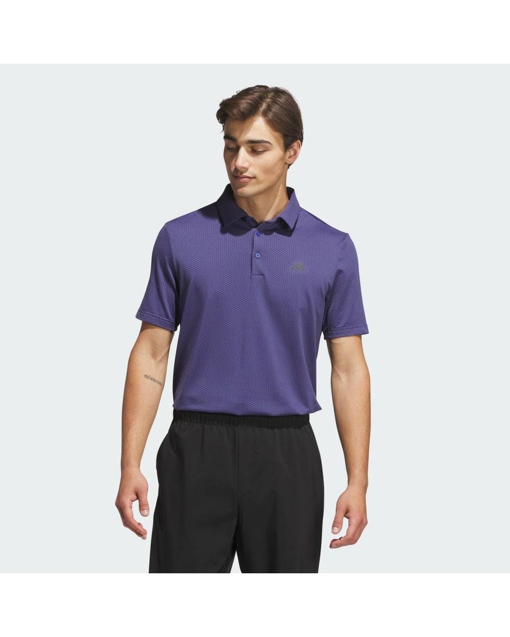 Adidas Purple Performance Textured Polo Shirt for men