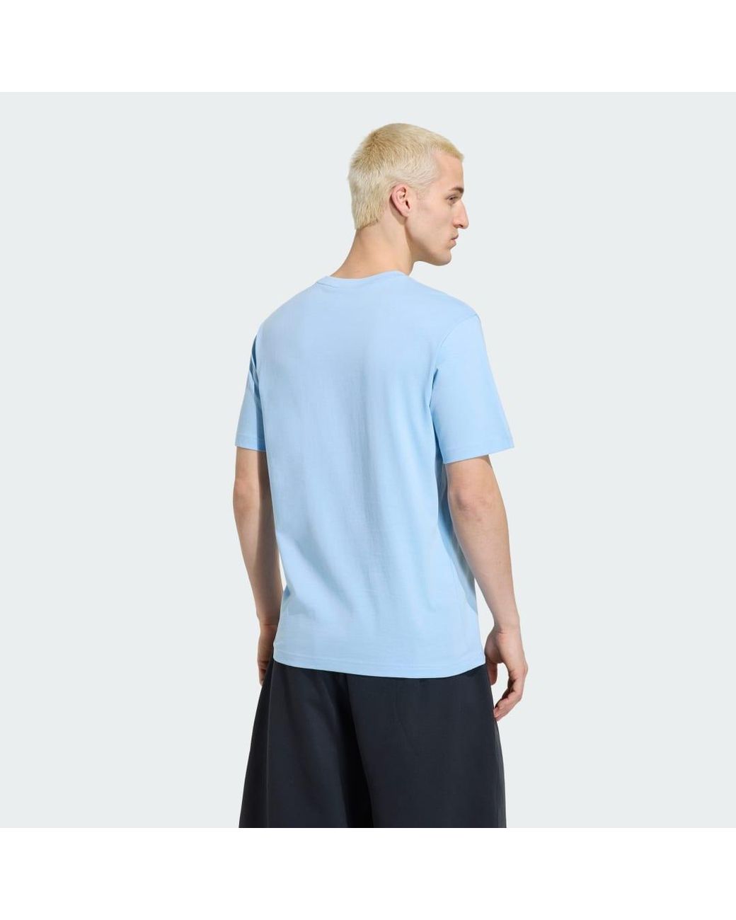 Adidas Blue Trefoil Essentials T-Shirt for men