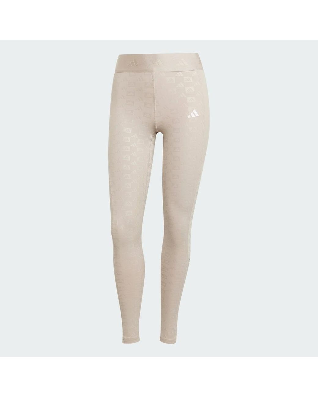 Adidas Originals White Hyperglam Full-Length Emboss Leggings