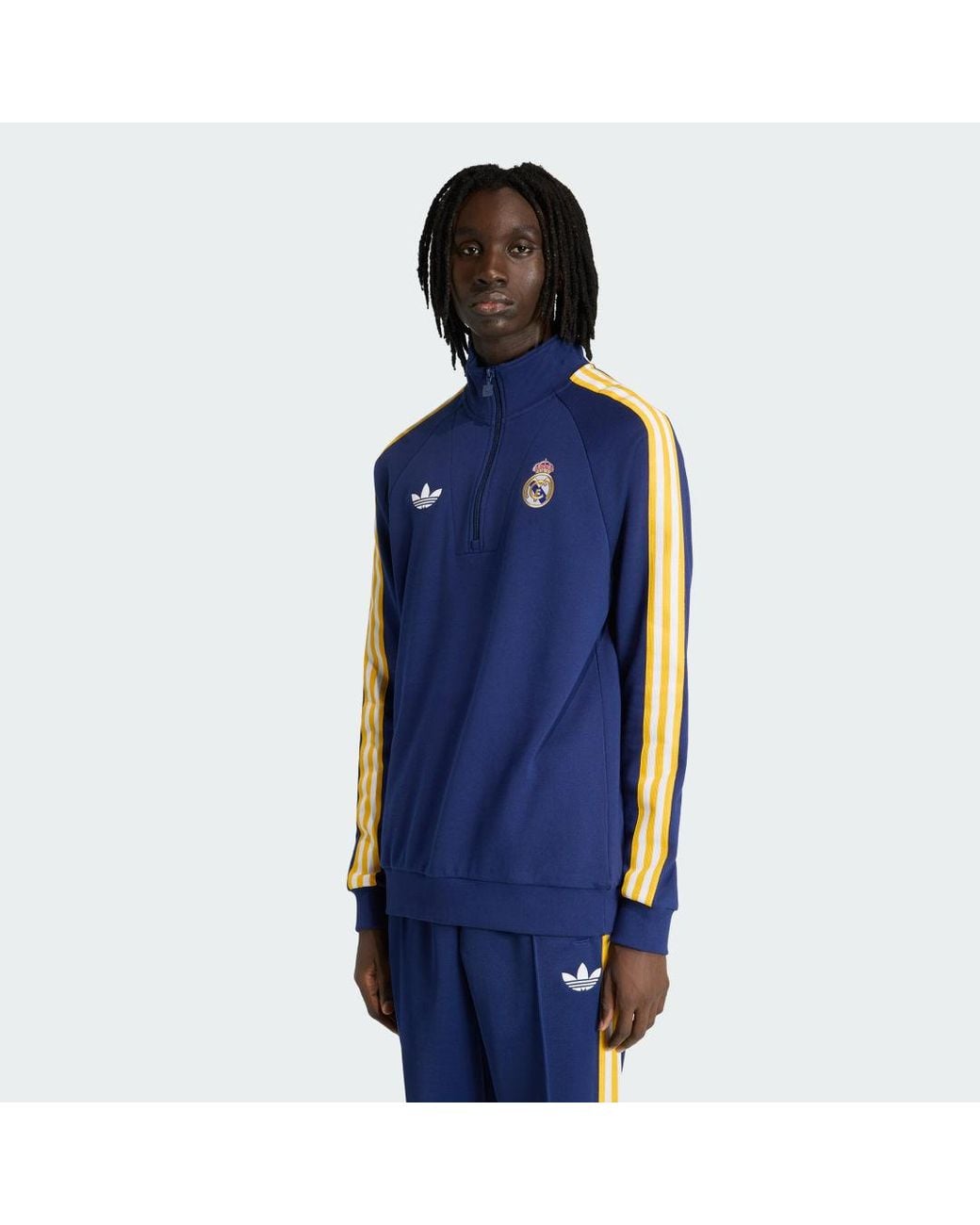 Adidas Blue Real Madrid Originals Half Zip Top for men